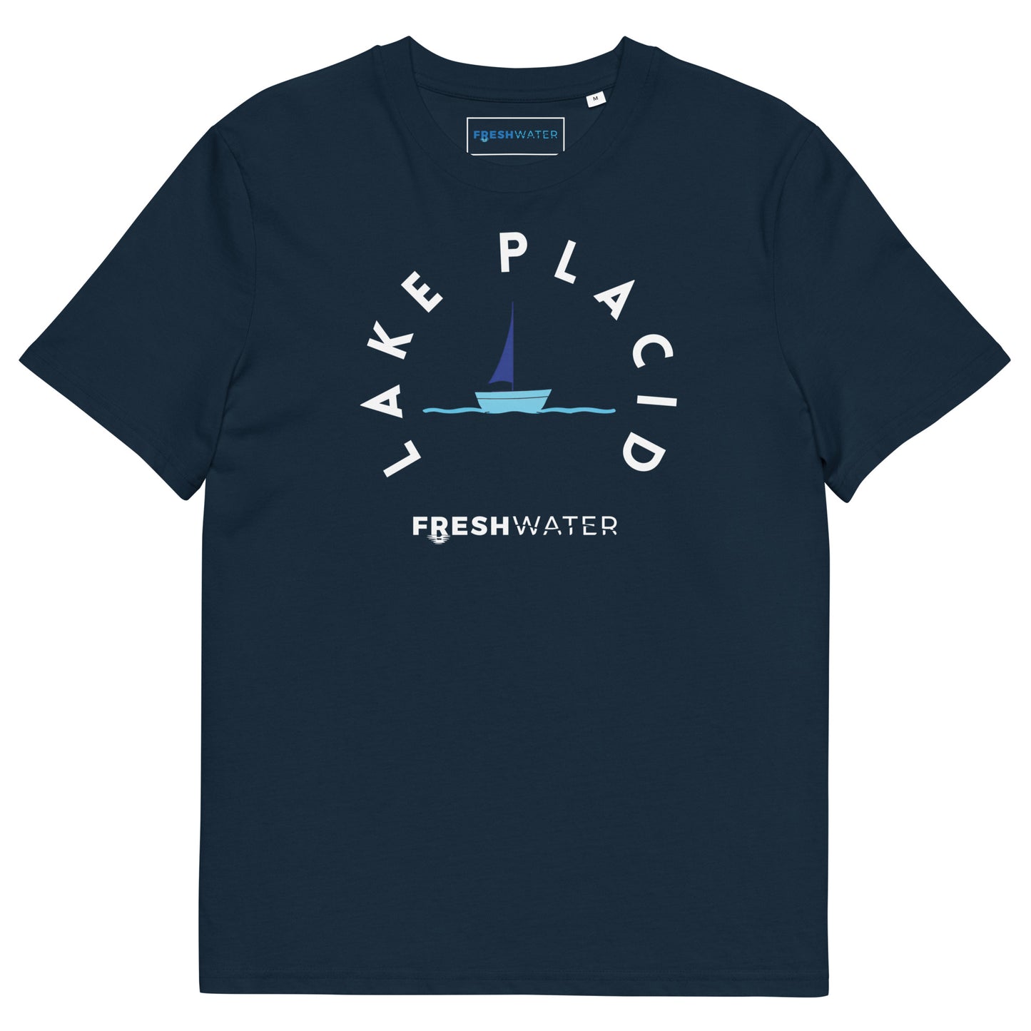 Lake Placid New York Freshwater Sailing Unisex organic cotton t-shirt