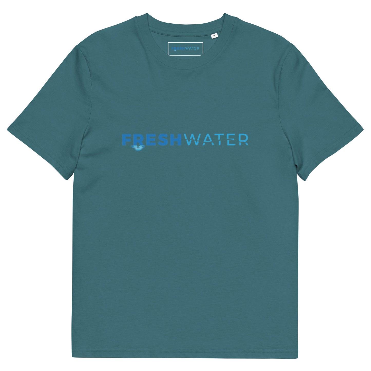 Clear Lake Iowa Freshwater Blue Unisex organic cotton t-shirt