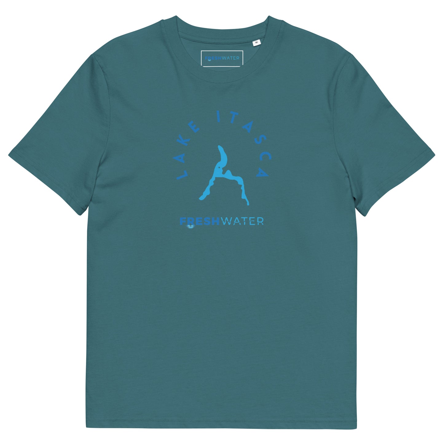 Lake Itasca Freshwater Blue Unisex organic cotton t-shirt