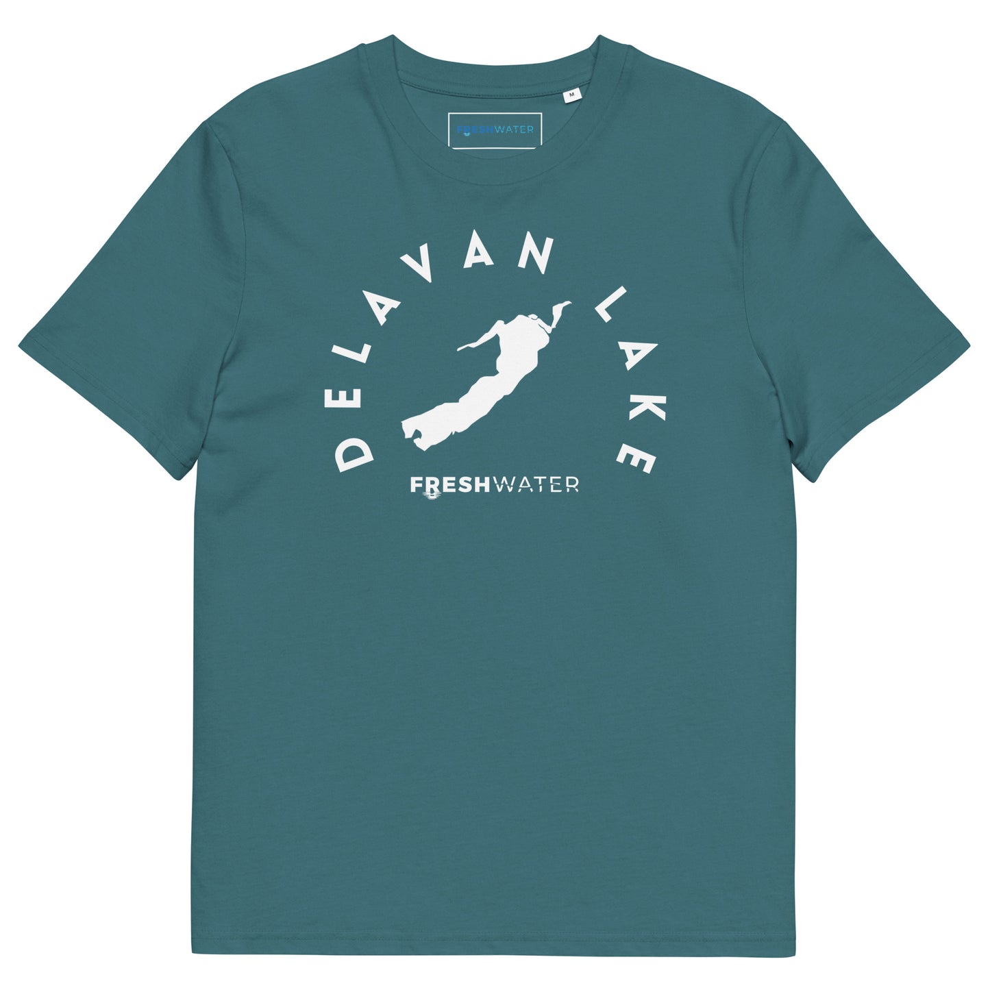 Delavan Lake Freshwater BW Unisex organic cotton t-shirt