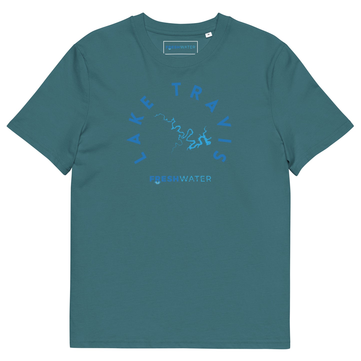 Lake Travis Texas Freshwater Blue Unisex organic cotton t-shirt