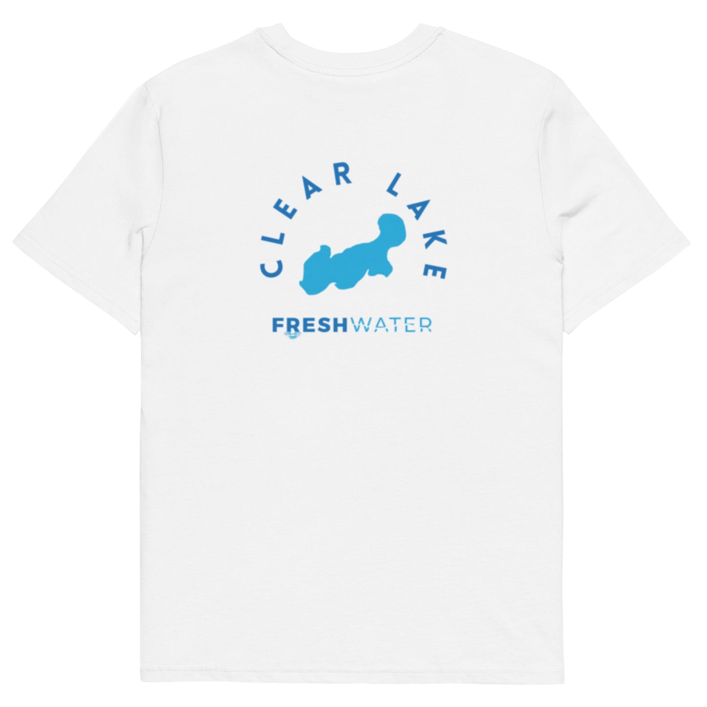 Clear Lake Iowa Freshwater Blue Unisex organic cotton t-shirt
