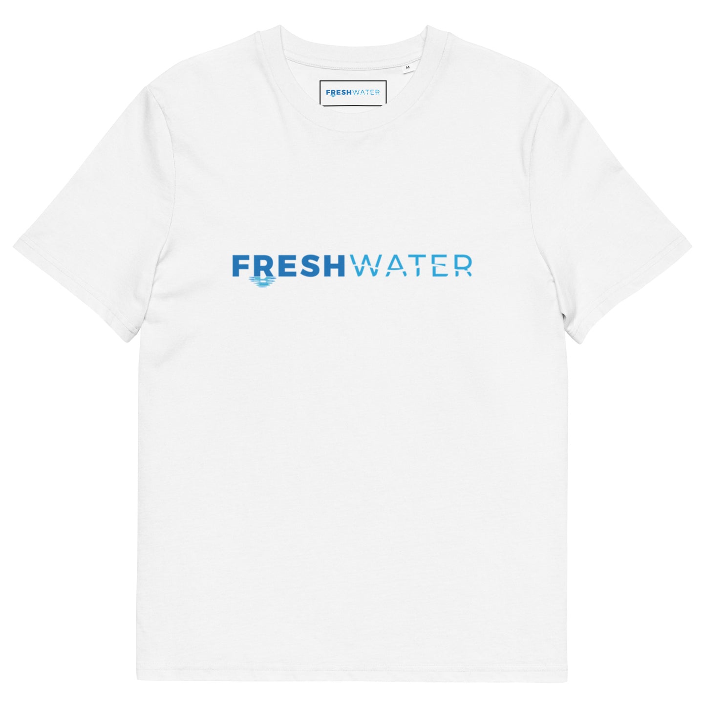 Clear Lake Iowa Freshwater Blue Unisex organic cotton t-shirt