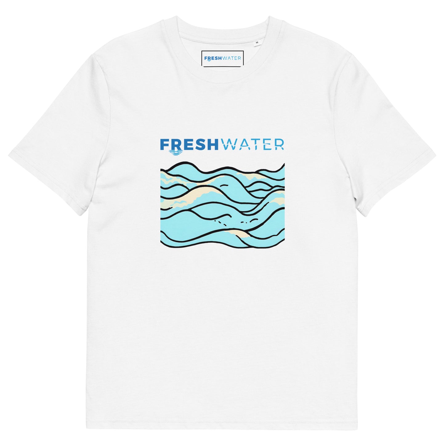 Freshwater Waves Blue Unisex organic cotton t-shirt