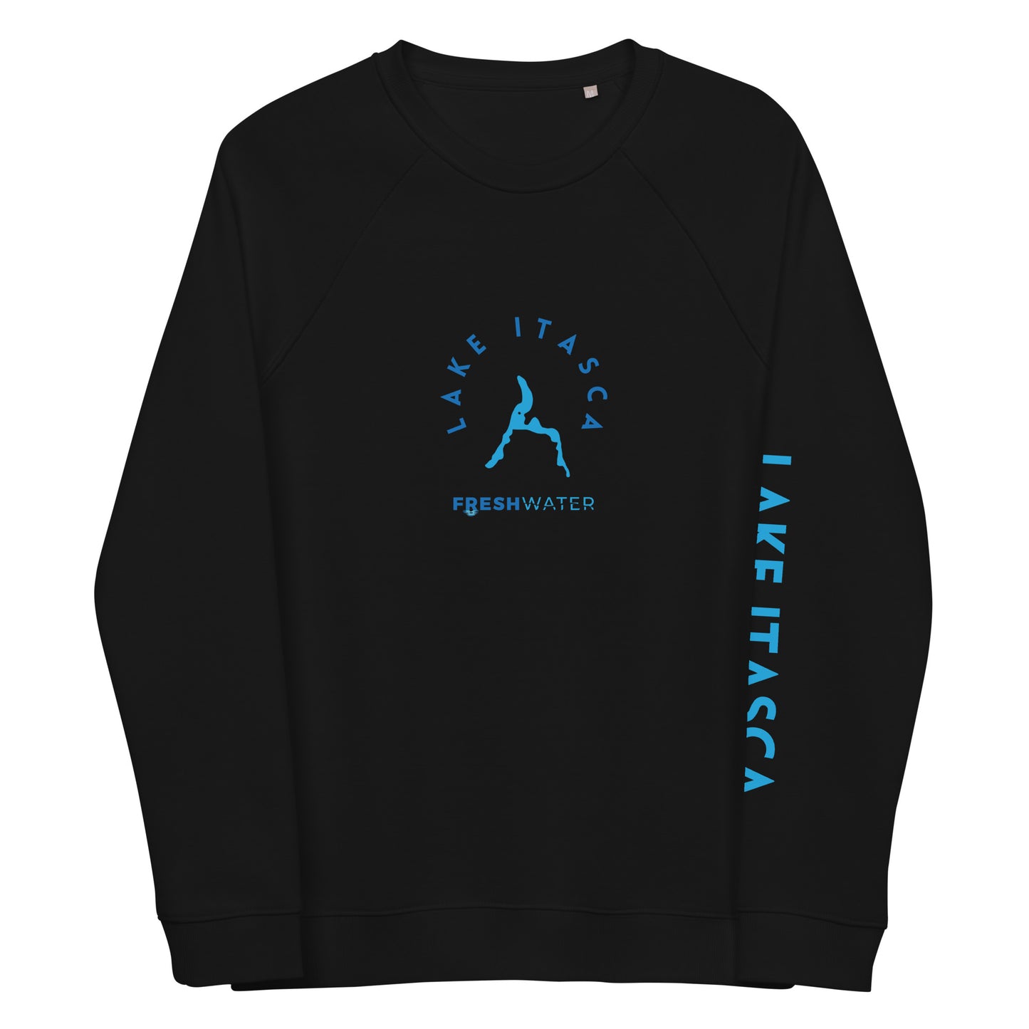 Lake Itasca Freshwater NSB Unisex organic raglan sweatshirt