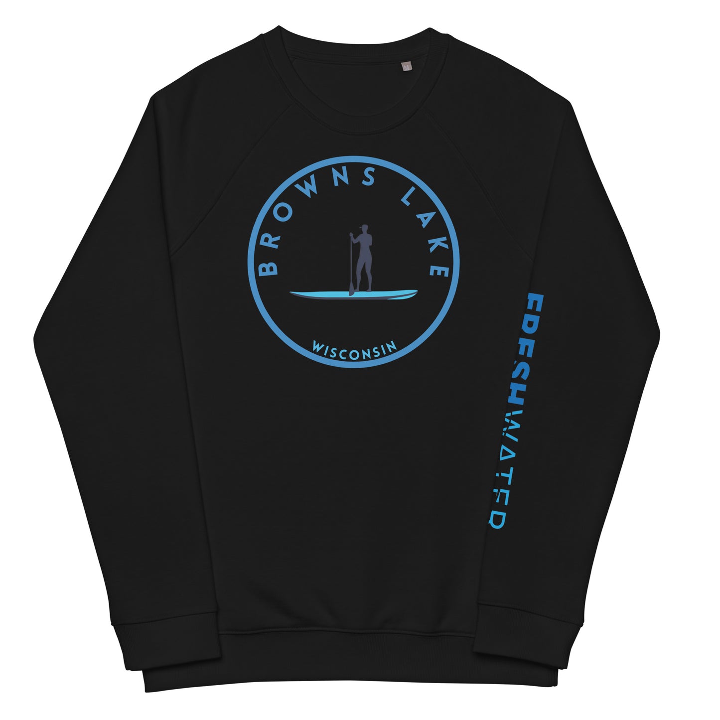 Browns Lake Wisconsin Freshwater Paddle Unisex organic raglan sweatshirt