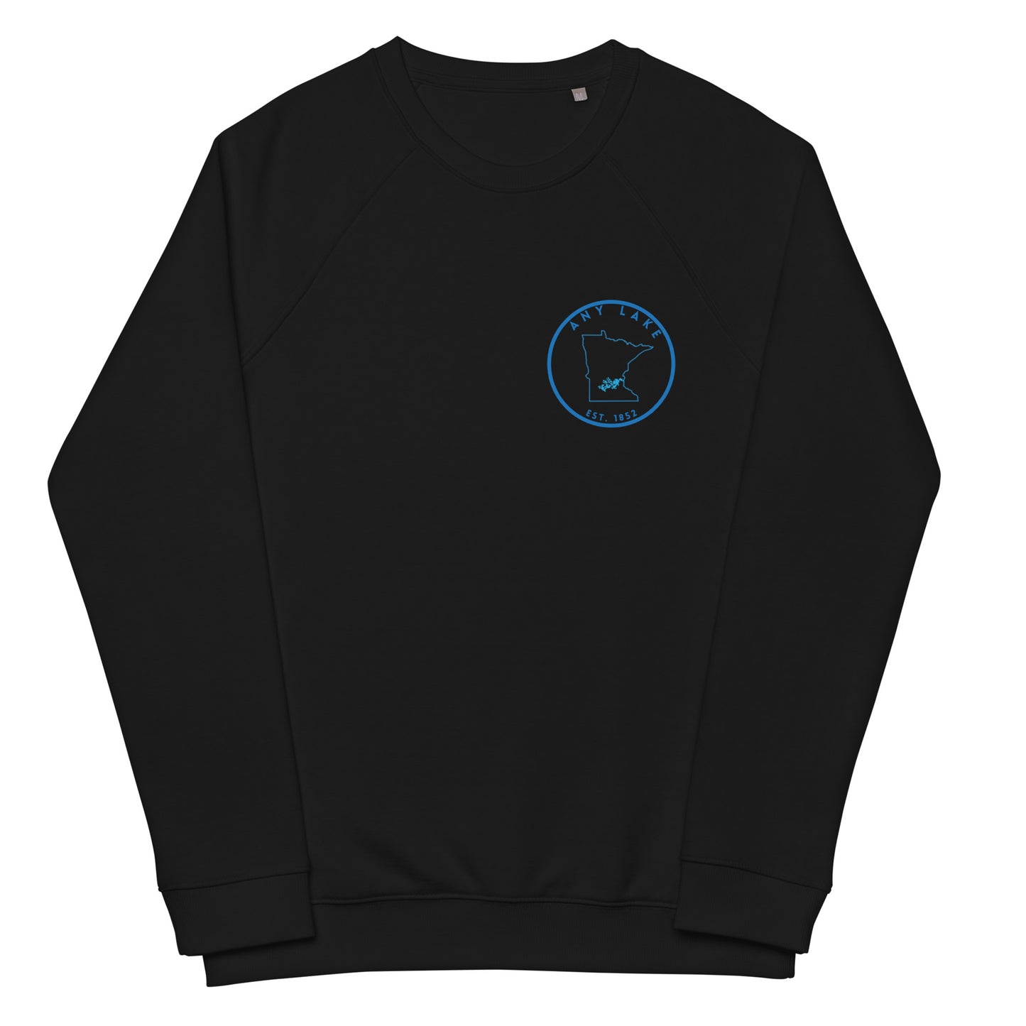 Custom Freshwater State Outline Blue Unisex organic raglan sweatshirt