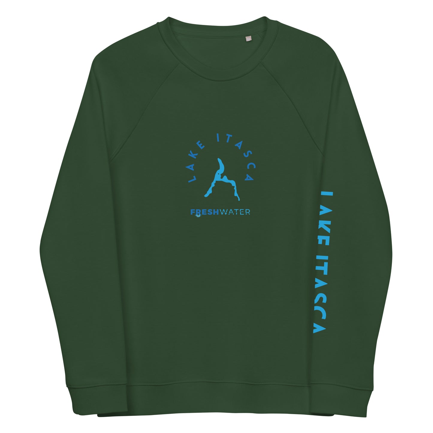 Lake Itasca Freshwater NSB Unisex organic raglan sweatshirt