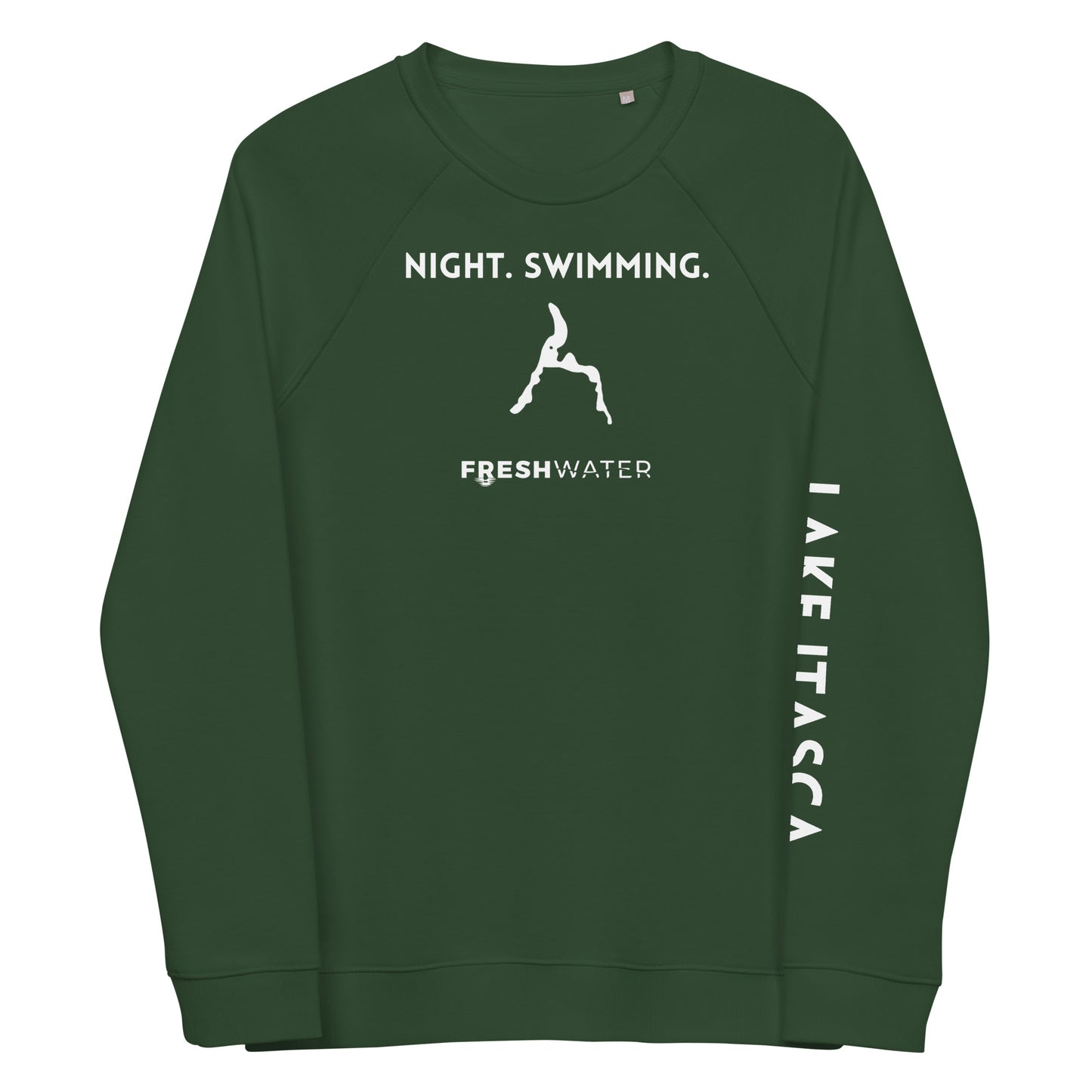 Lake Itasca Freshwater NSW Unisex organic raglan sweatshirt