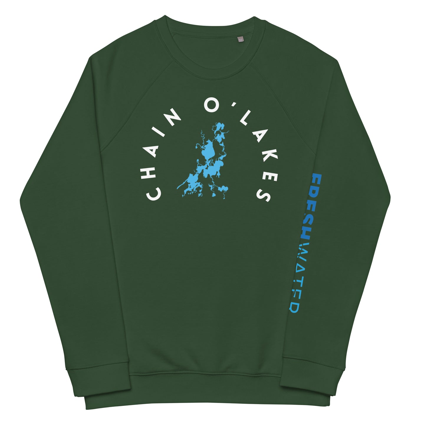 Chain O'Lakes Illinois Freshwater WB Unisex organic raglan sweatshirt