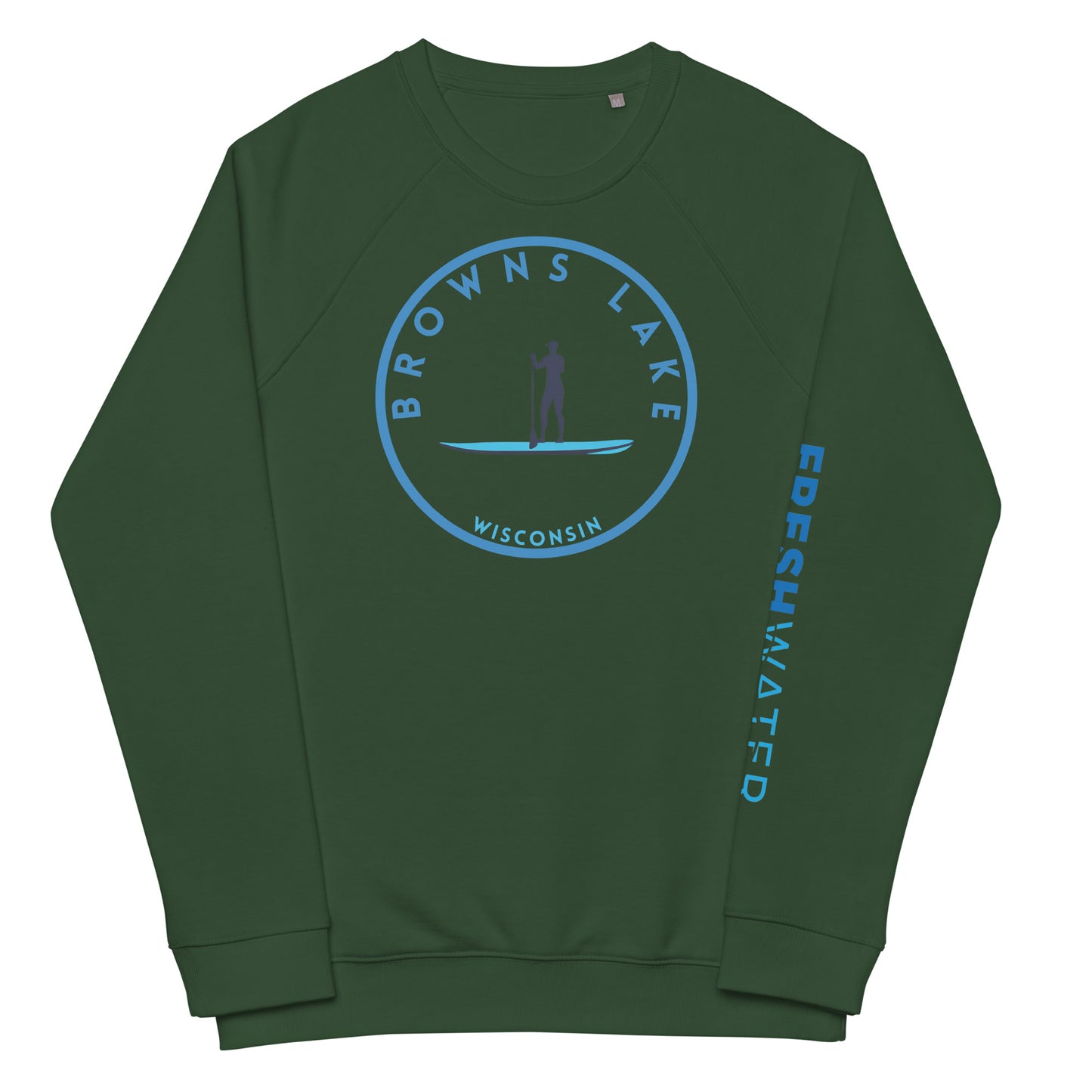 Browns Lake Wisconsin Freshwater Paddle Unisex organic raglan sweatshirt