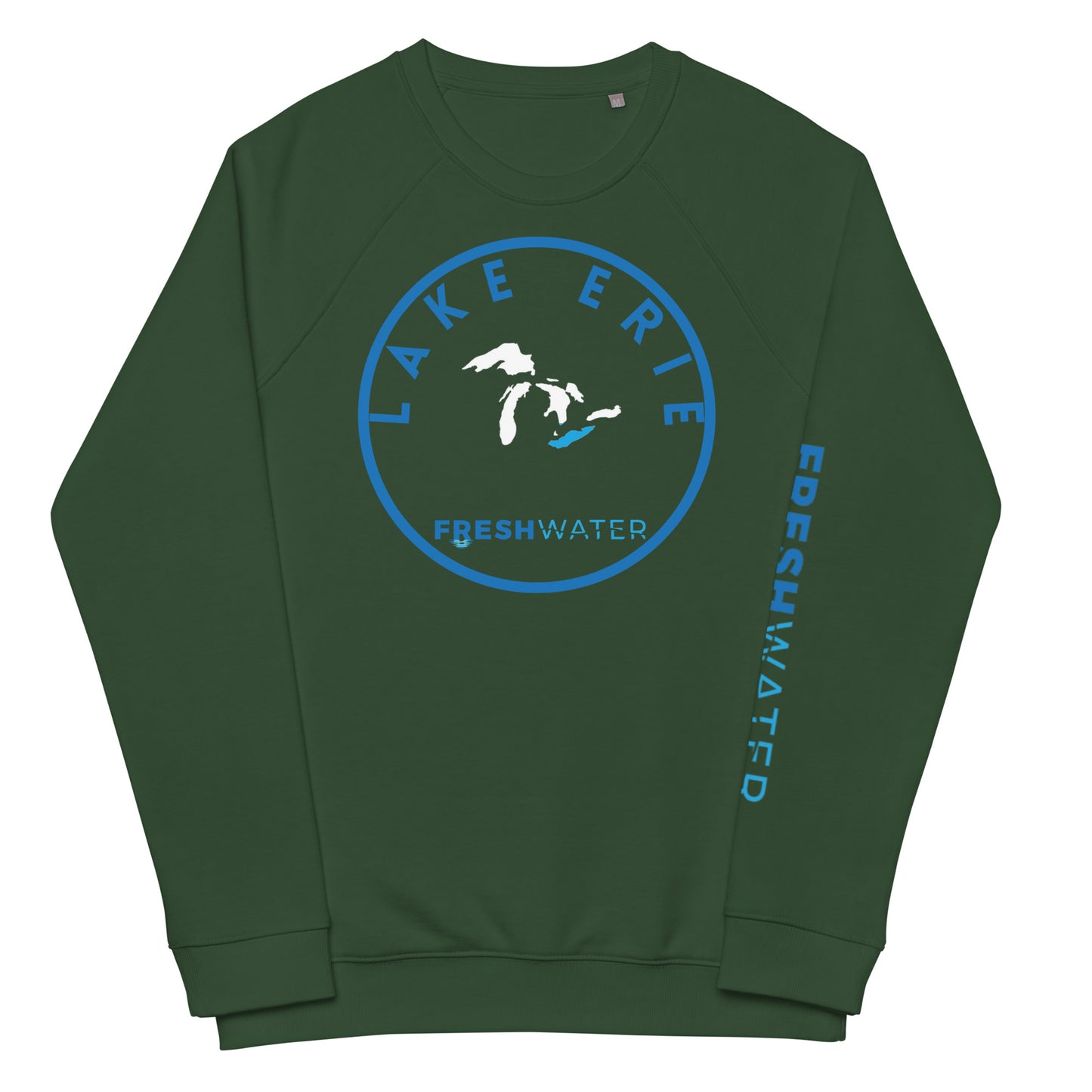 Lake Erie Great Lakes Freshwater Unisex organic raglan sweatshirt