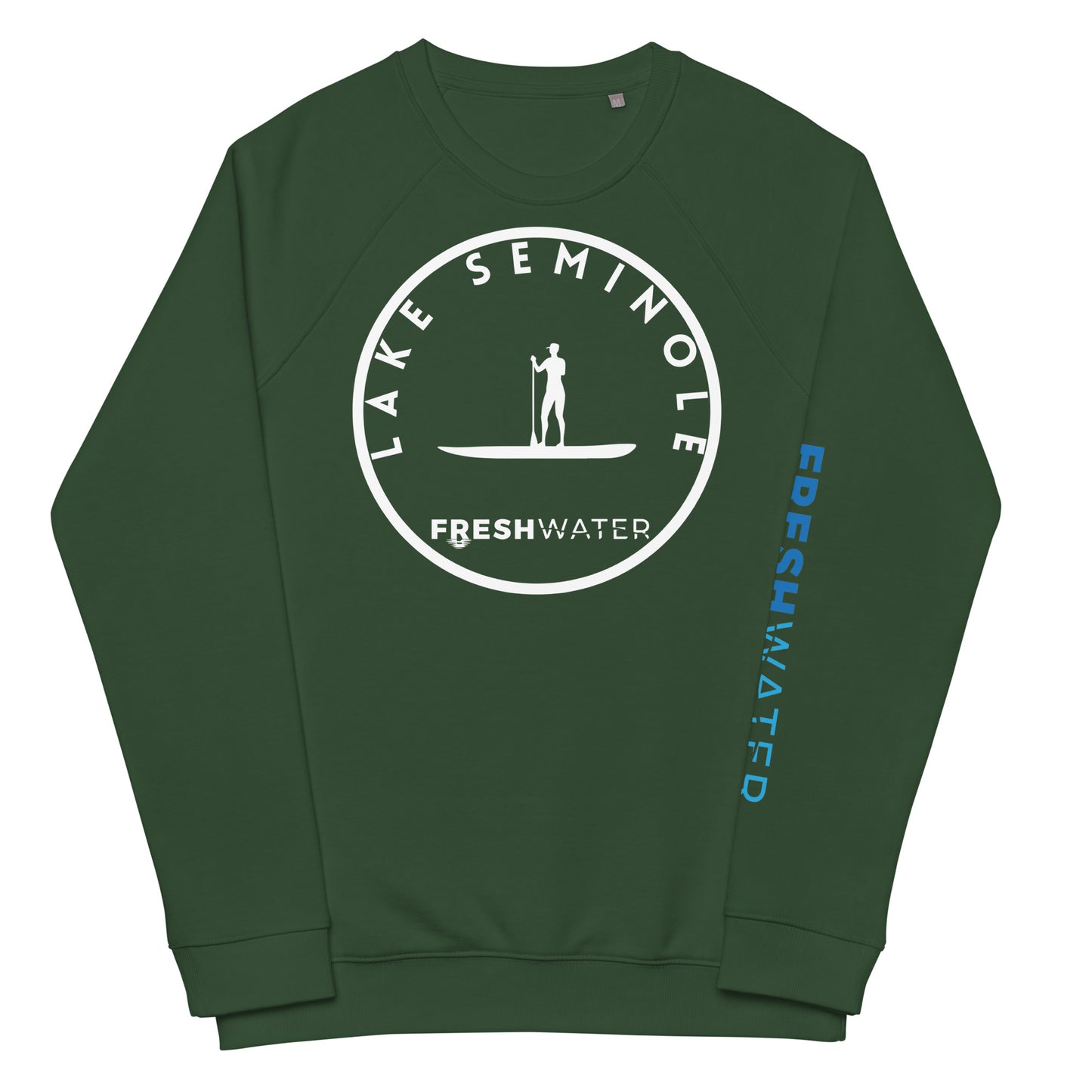 Lake Seminole Florida Georgia Alabama Freshwater Paddle BW Unisex organic raglan sweatshirt