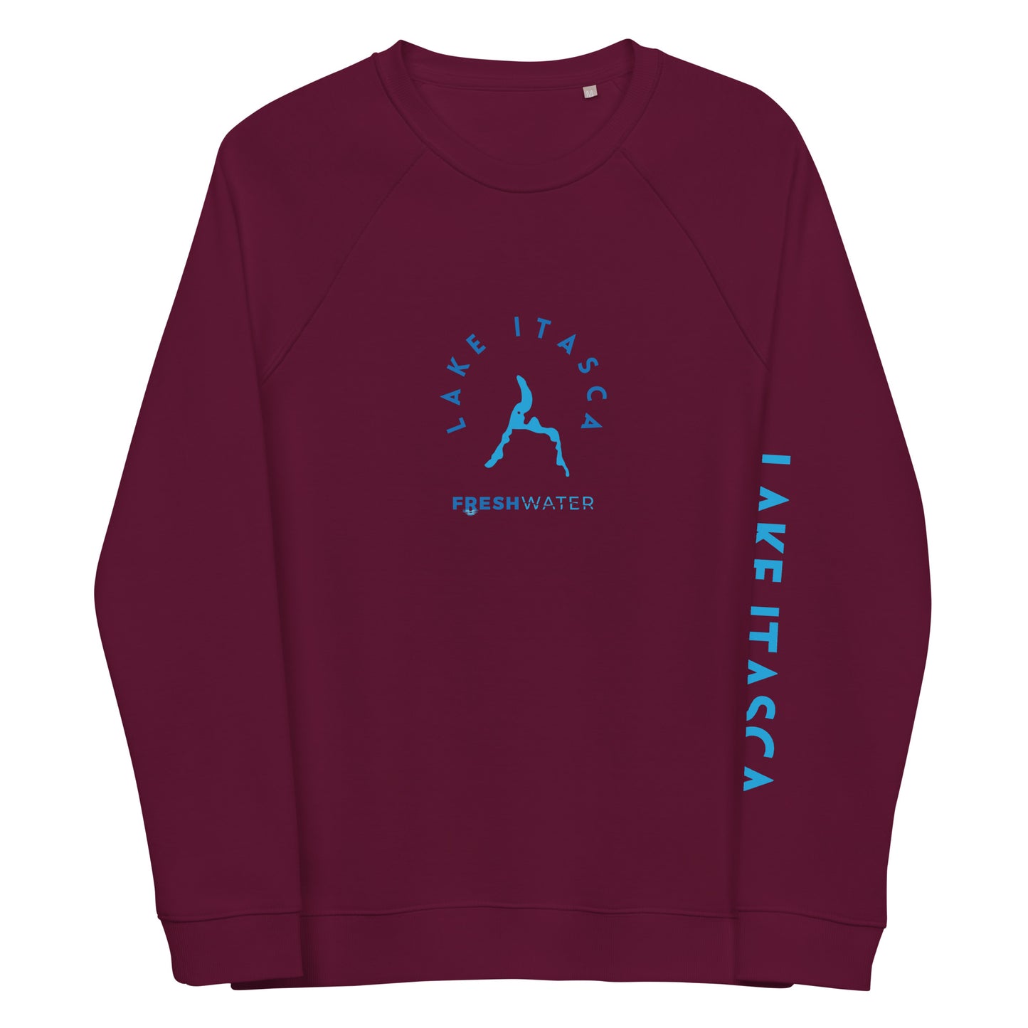 Lake Itasca Freshwater NSB Unisex organic raglan sweatshirt