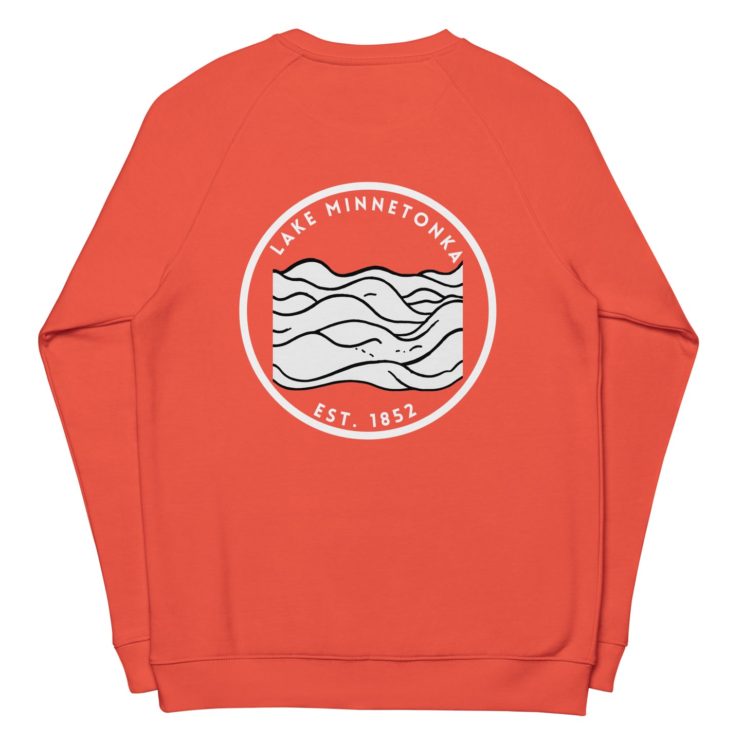 Lake Minnetonka Minnesota Freshwater Waves BW Unisex organic raglan sweatshirt