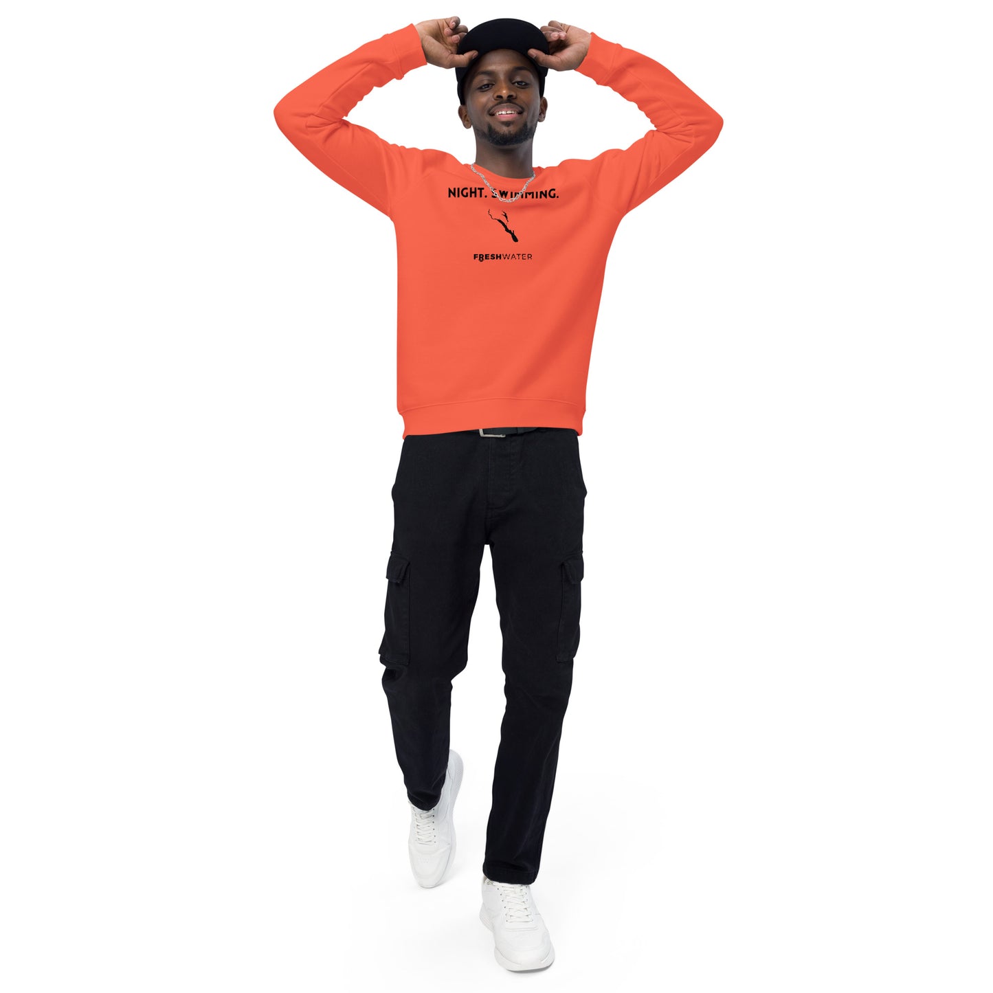 Saylorville Lake Freshwater NSB Unisex organic raglan sweatshirt