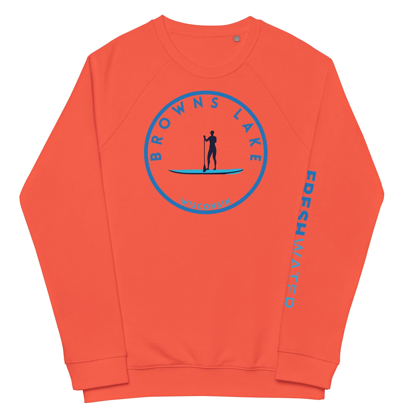 Browns Lake Wisconsin Freshwater Paddle Unisex organic raglan sweatshirt