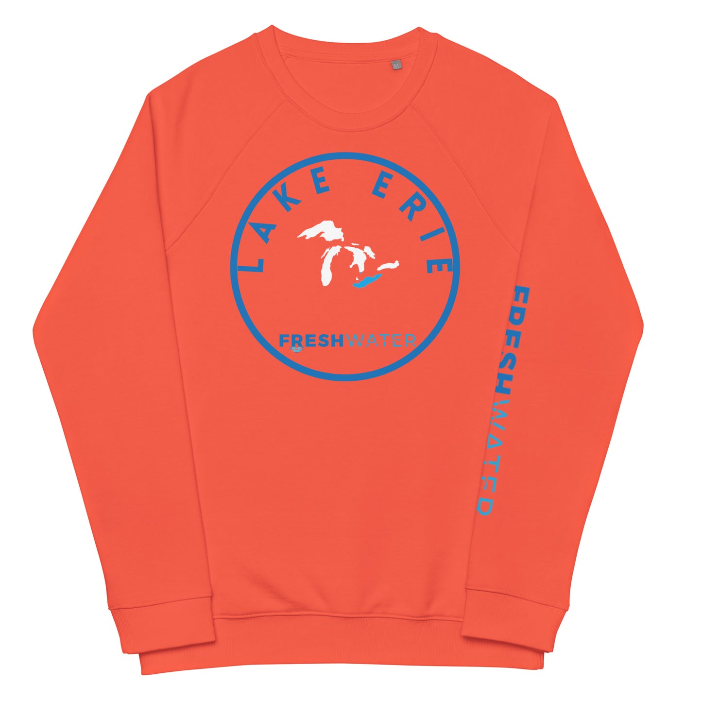Lake Erie Great Lakes Freshwater Unisex organic raglan sweatshirt