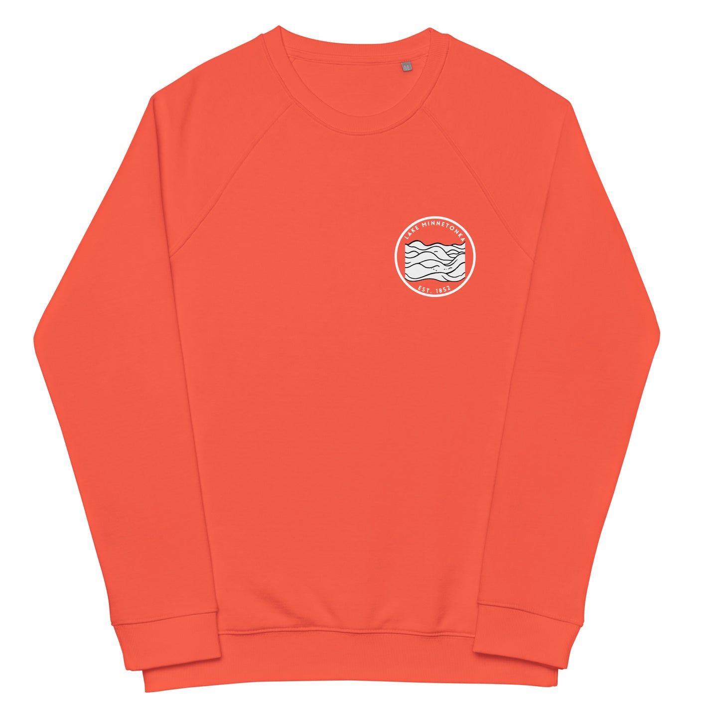 Lake Minnetonka Minnesota Freshwater Waves BW Unisex organic raglan sweatshirt