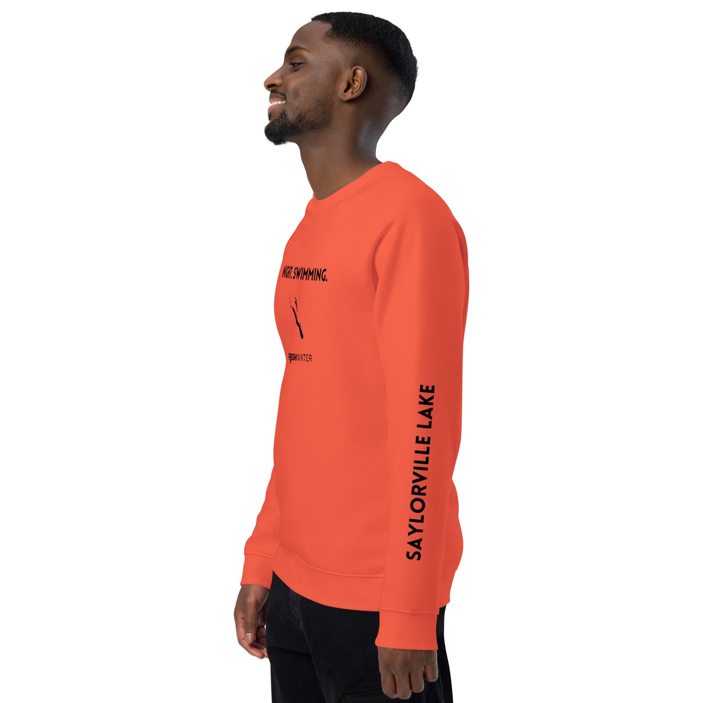 Saylorville Lake Freshwater NSB Unisex organic raglan sweatshirt