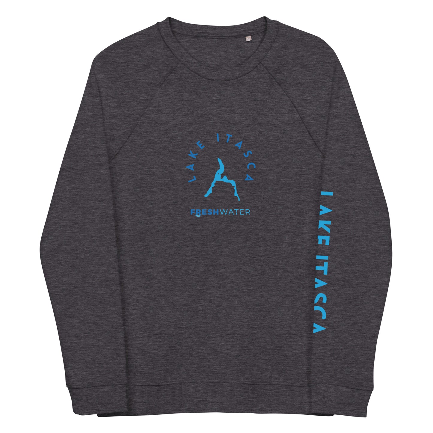 Lake Itasca Freshwater NSB Unisex organic raglan sweatshirt