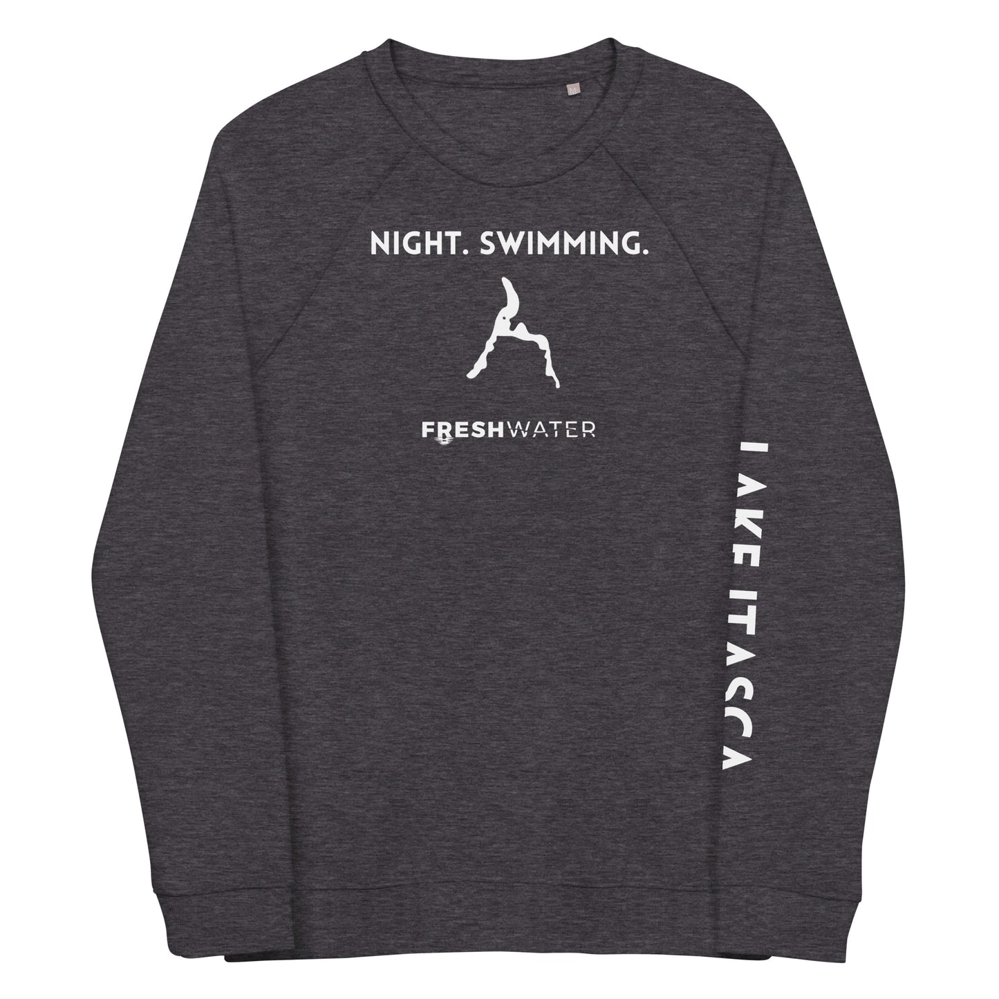 Lake Itasca Freshwater NSW Unisex organic raglan sweatshirt