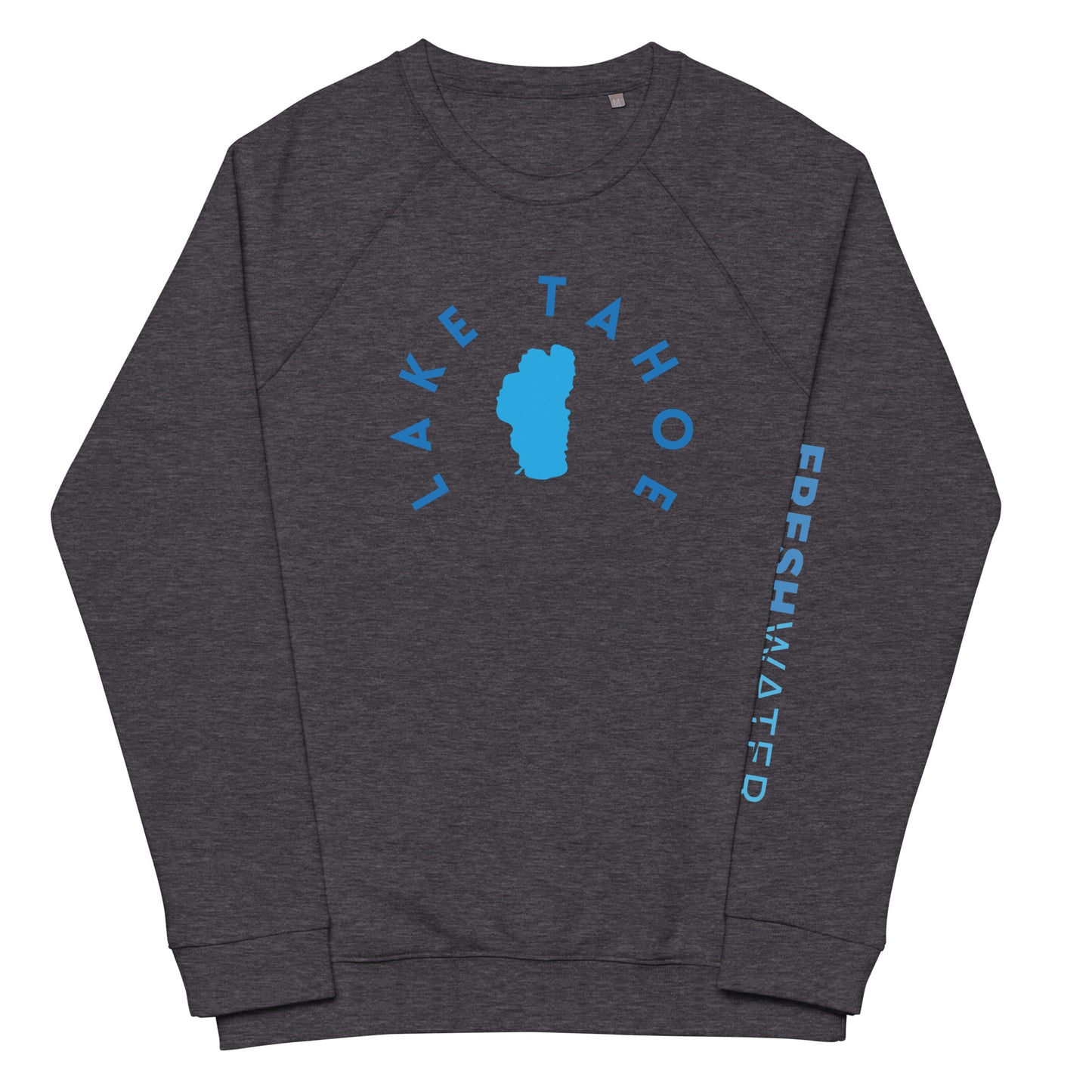 Lake Tahoe Freshwater Blue Unisex organic raglan sweatshirt