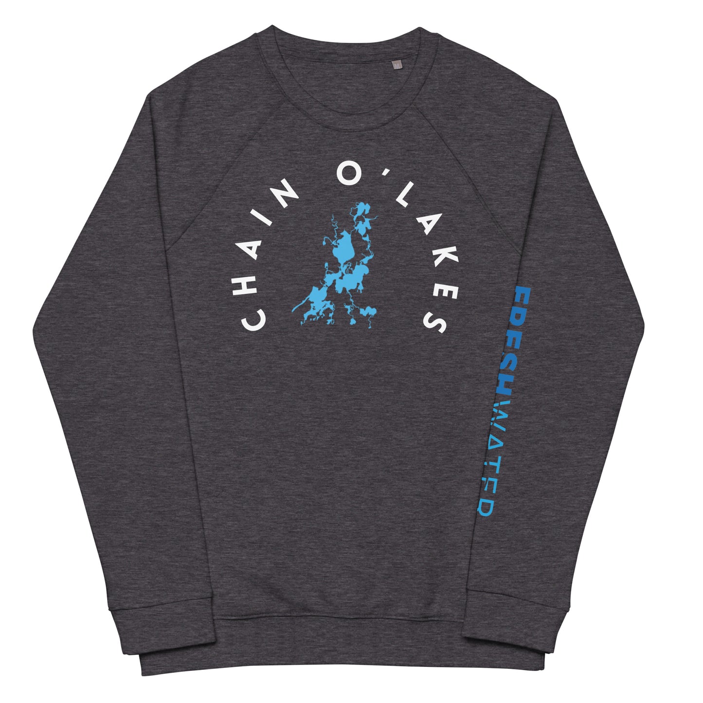 Chain O'Lakes Illinois Freshwater WB Unisex organic raglan sweatshirt