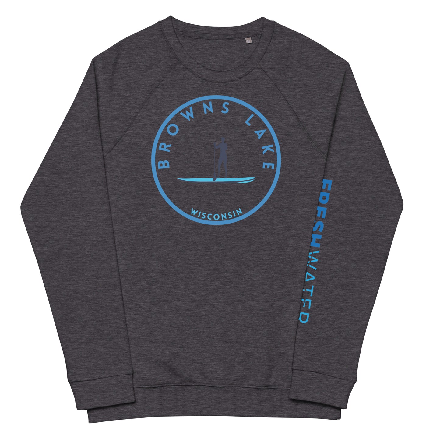 Browns Lake Wisconsin Freshwater Paddle Unisex organic raglan sweatshirt