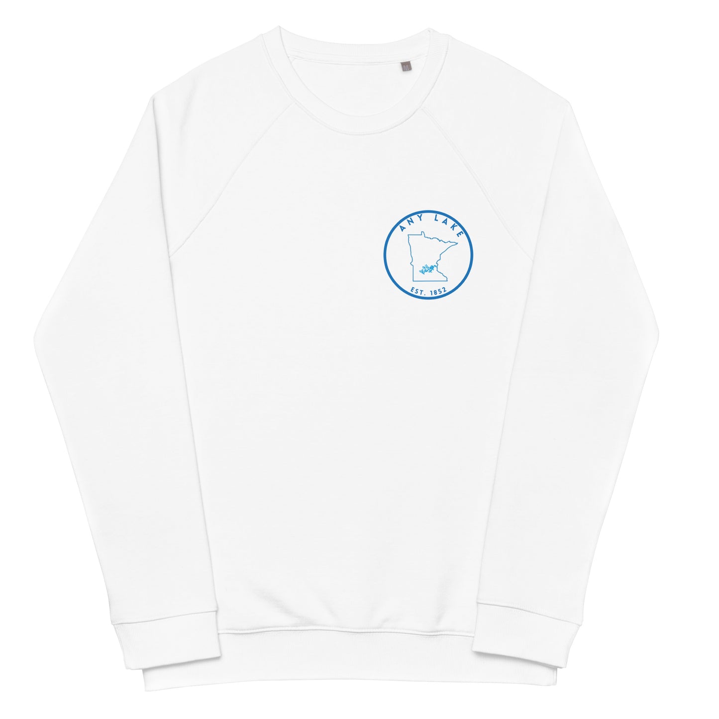 Custom Freshwater State Outline Blue Unisex organic raglan sweatshirt