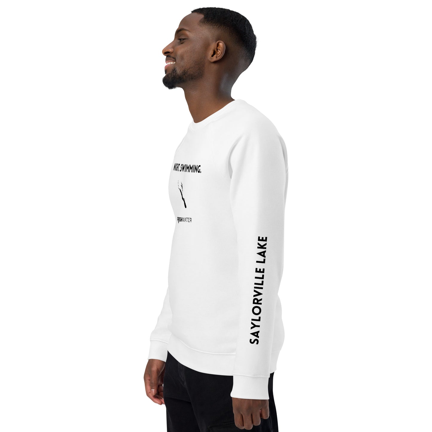 Saylorville Lake Freshwater NSB Unisex organic raglan sweatshirt