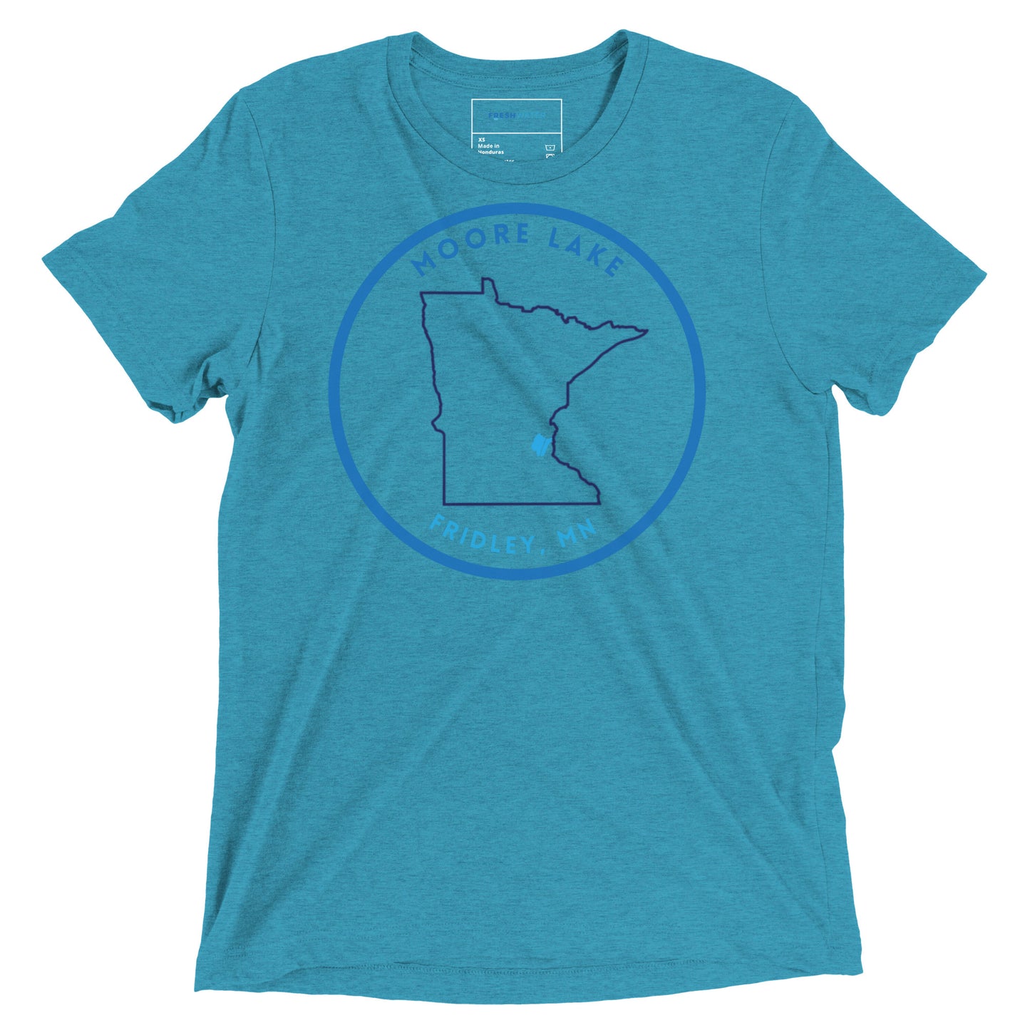 Moore Lake Minnesota Freshwater Outline Short sleeve t-shirt