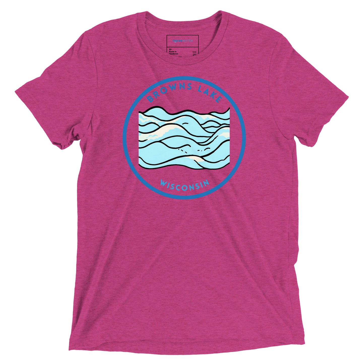 Browns Lake Wisconsin Freshwater Waves Short sleeve t-shirt