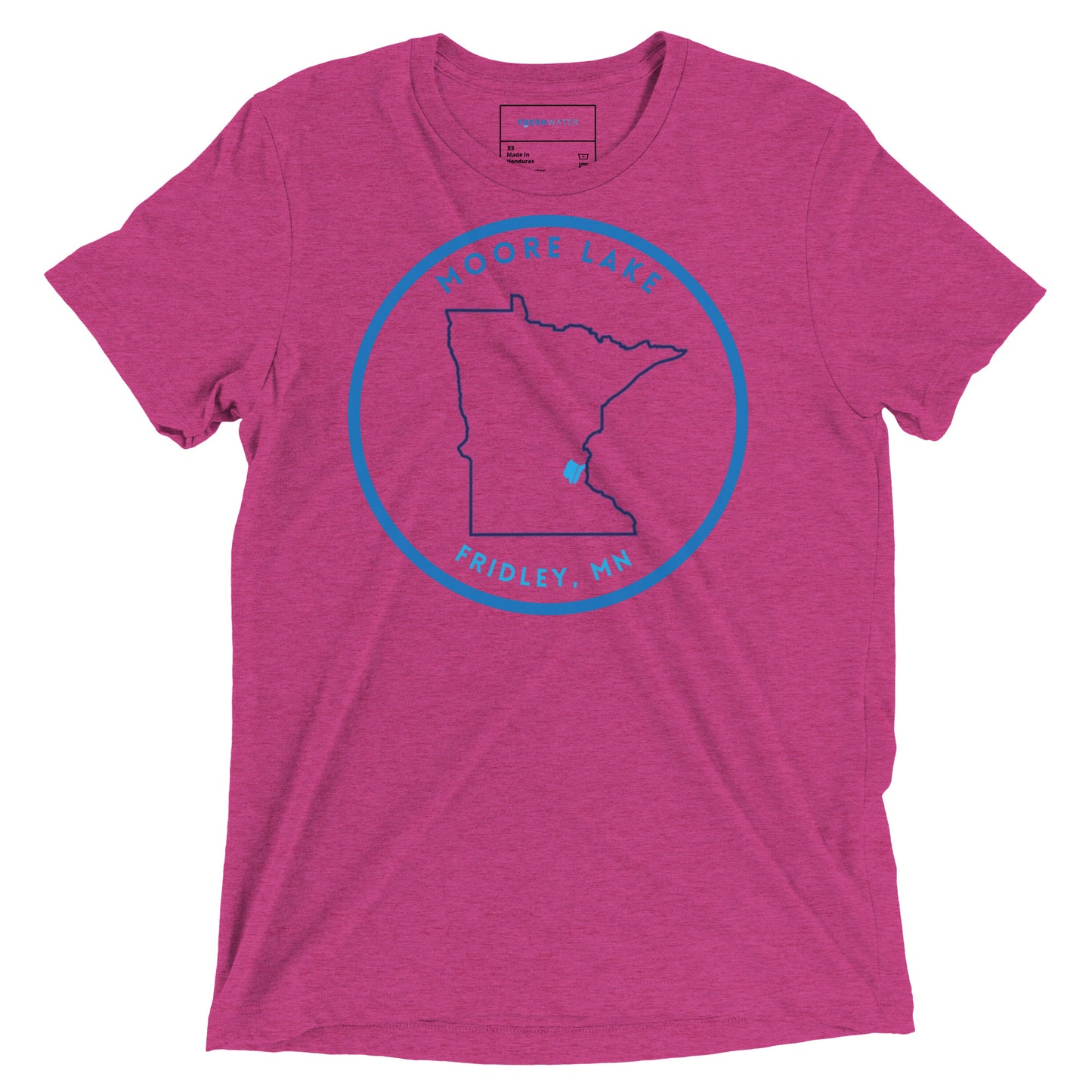 Moore Lake Minnesota Freshwater Outline Short sleeve t-shirt