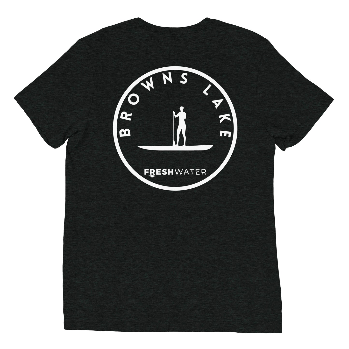 Browns Lake Wisconsin Freshwater Paddle BW FB Short sleeve t-shirt