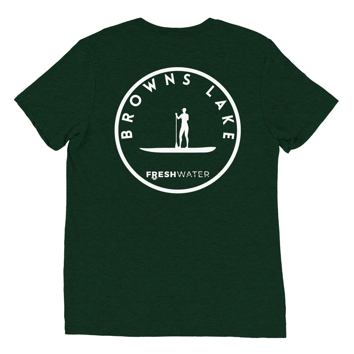 Browns Lake Wisconsin Freshwater Paddle BW FB Short sleeve t-shirt