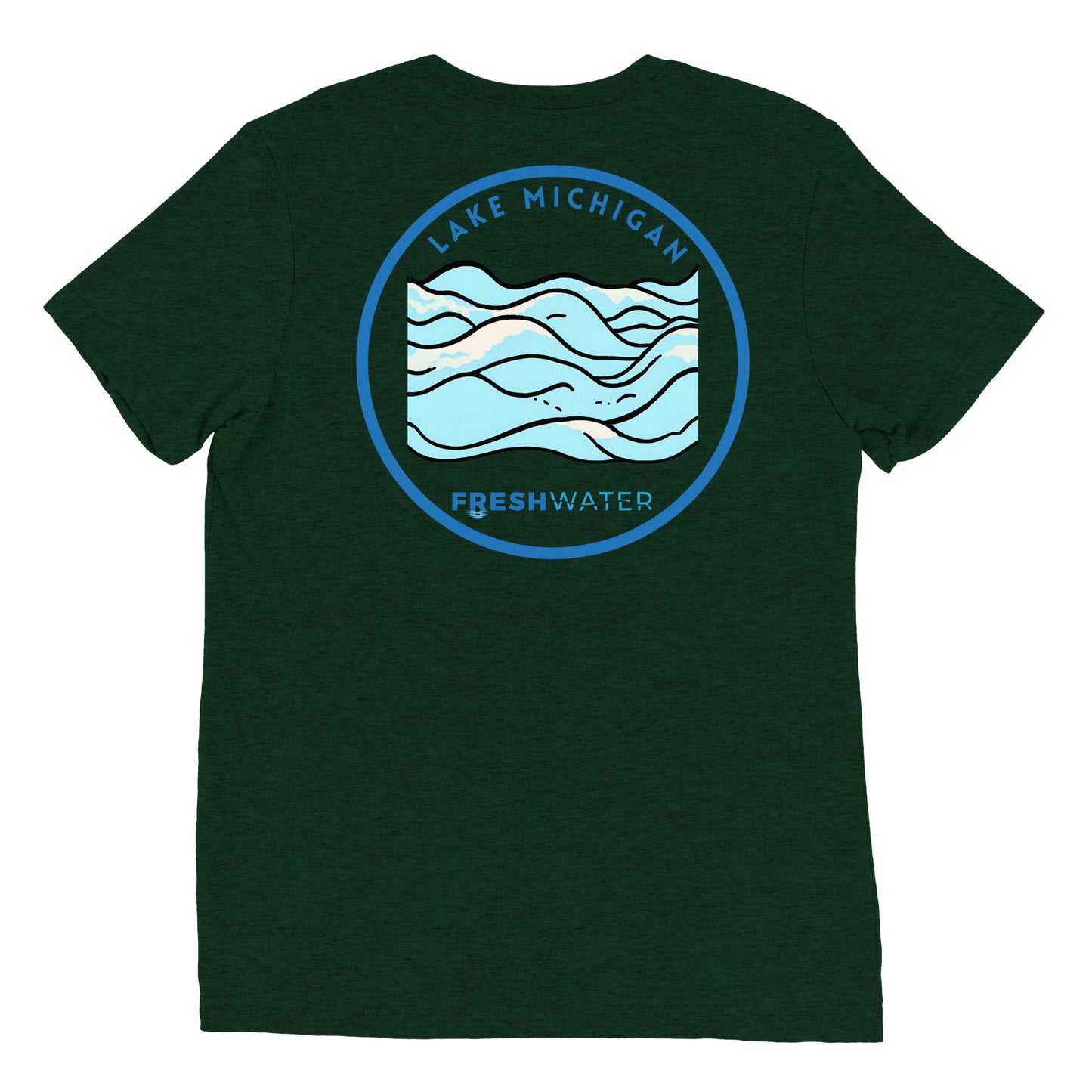 Lake Michigan Freshwater Waves Short sleeve t-shirt