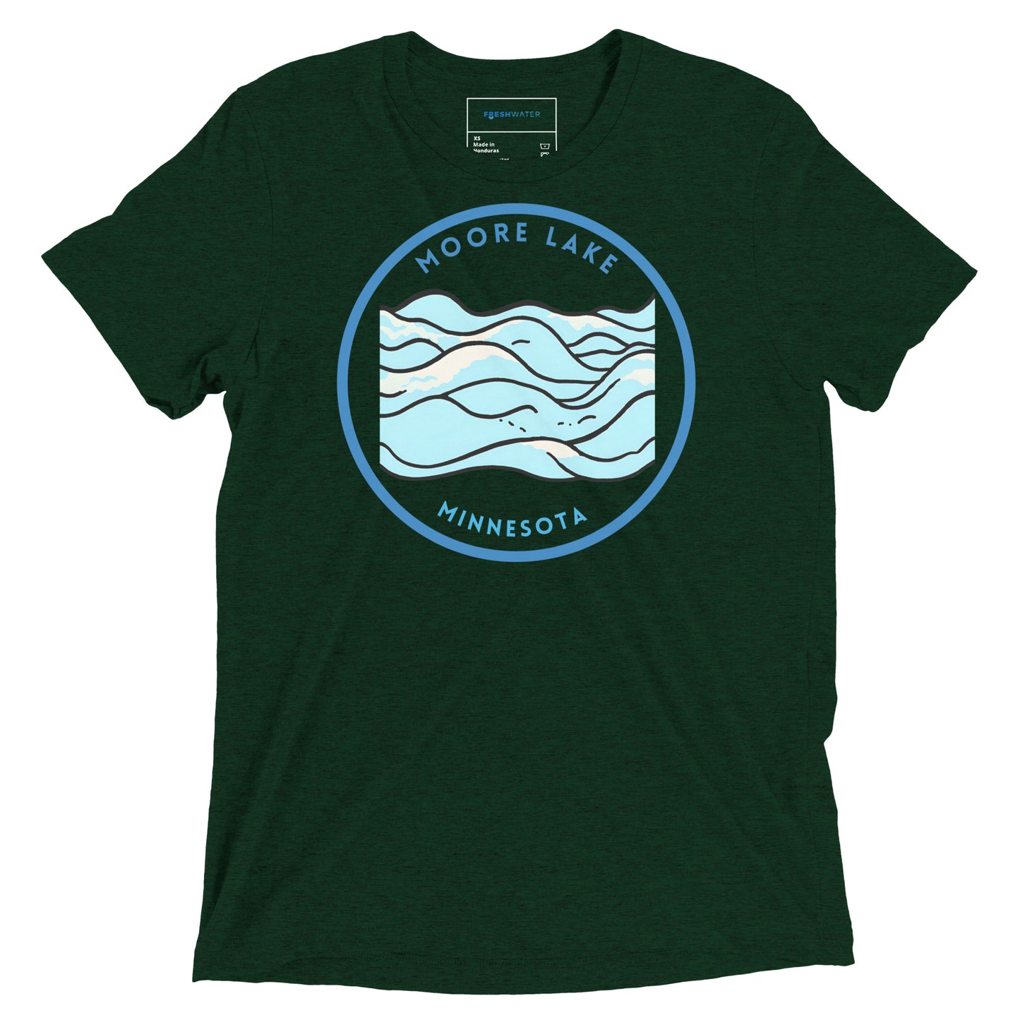 Moore Lake Minnesota Freshwater Waves Short sleeve t-shirt