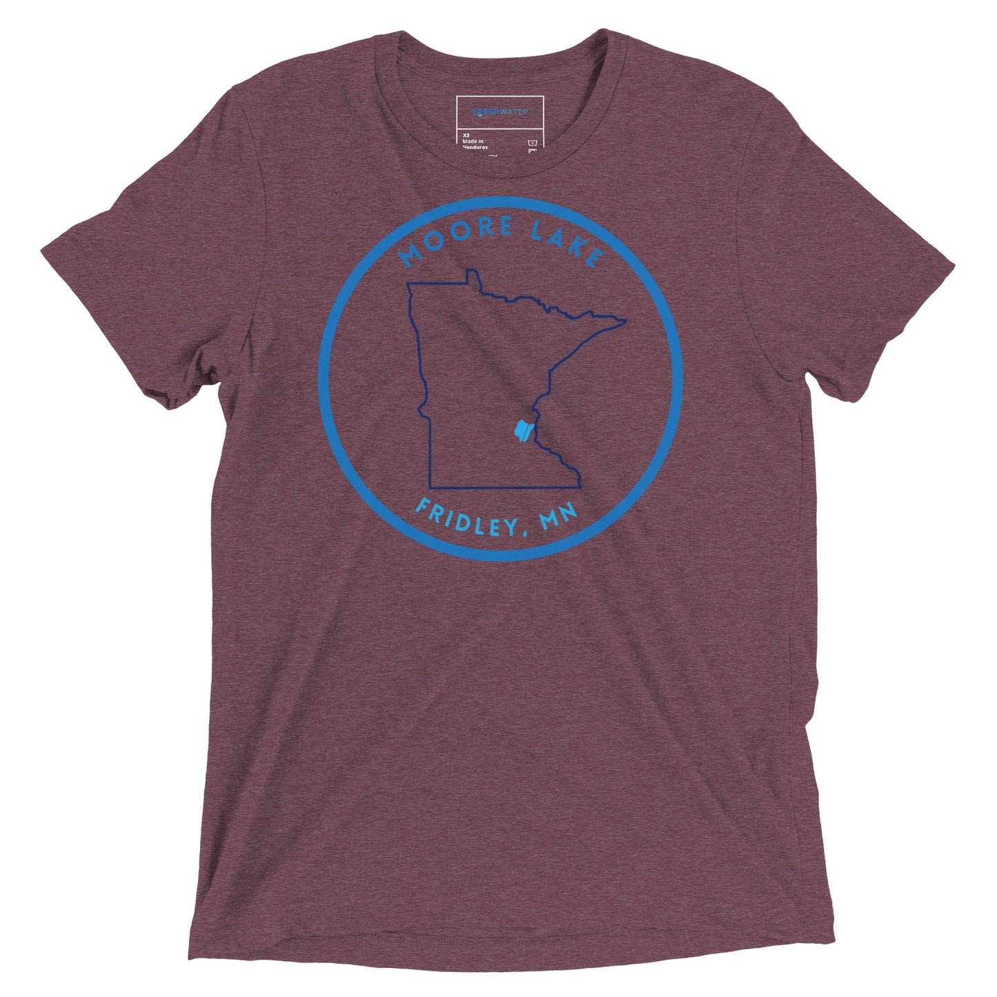 Moore Lake Minnesota Freshwater Outline Short sleeve t-shirt