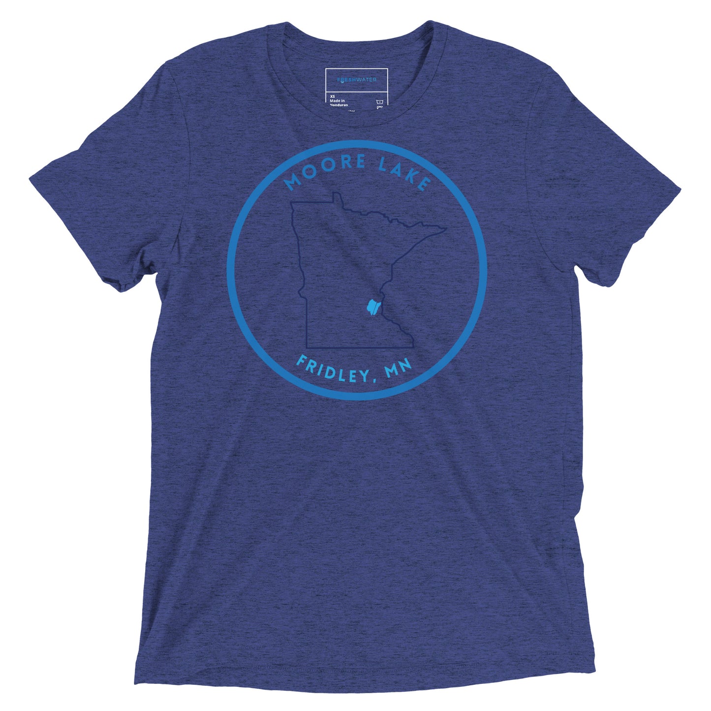 Moore Lake Minnesota Freshwater Outline Short sleeve t-shirt