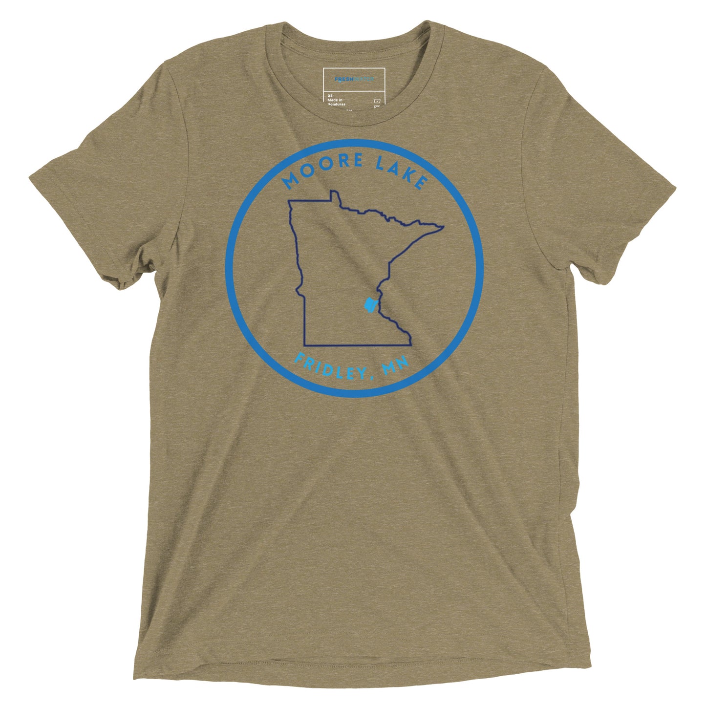 Moore Lake Minnesota Freshwater Outline Short sleeve t-shirt