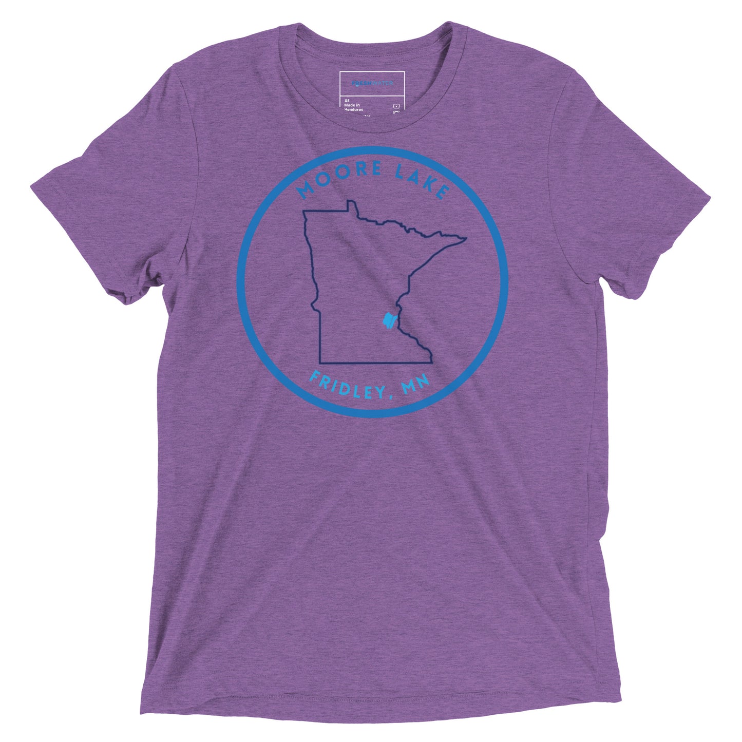 Moore Lake Minnesota Freshwater Outline Short sleeve t-shirt
