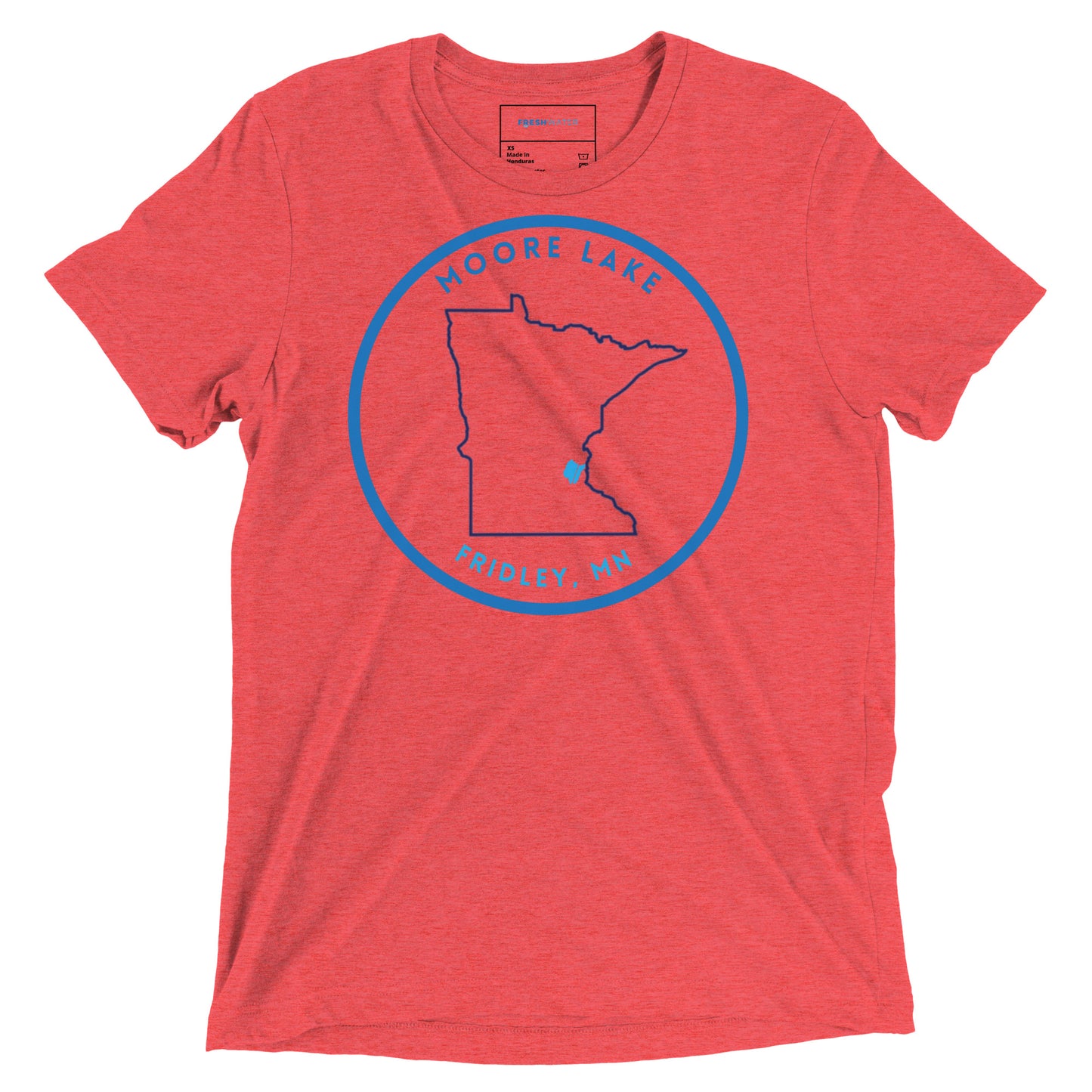 Moore Lake Minnesota Freshwater Outline Short sleeve t-shirt