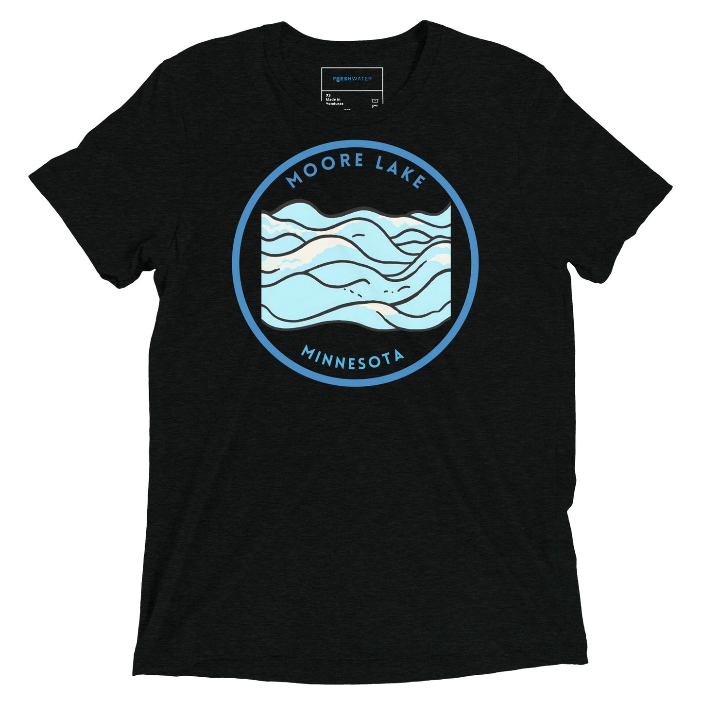 Moore Lake Minnesota Freshwater Waves Short sleeve t-shirt