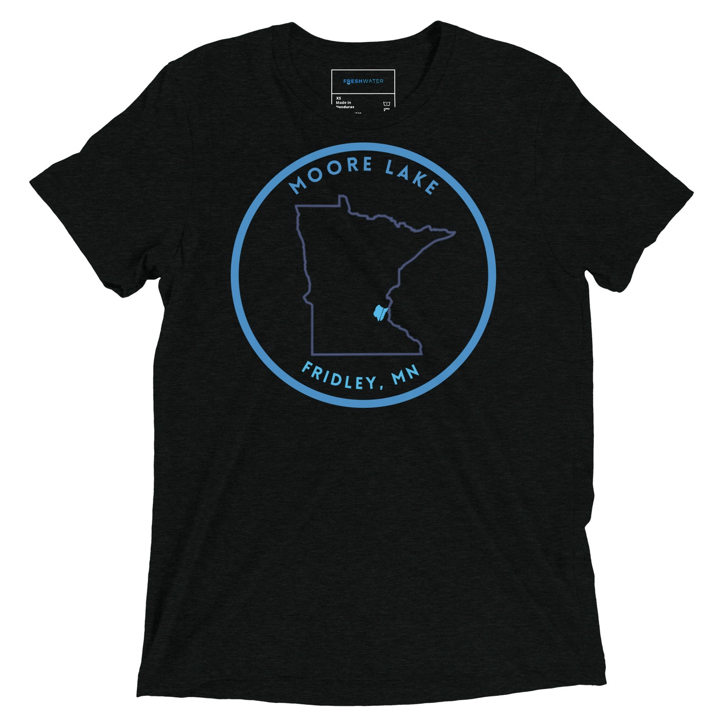 Moore Lake Minnesota Freshwater Outline Short sleeve t-shirt