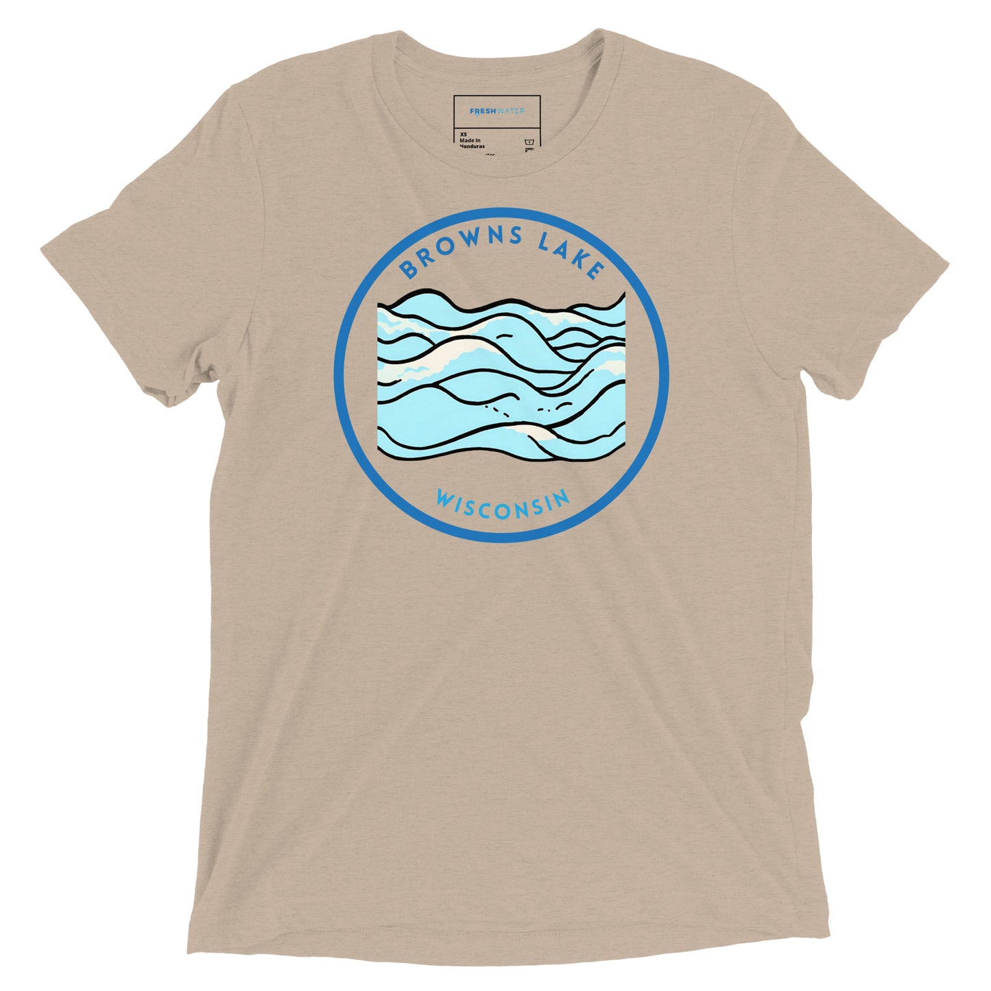 Browns Lake Wisconsin Freshwater Waves Short sleeve t-shirt