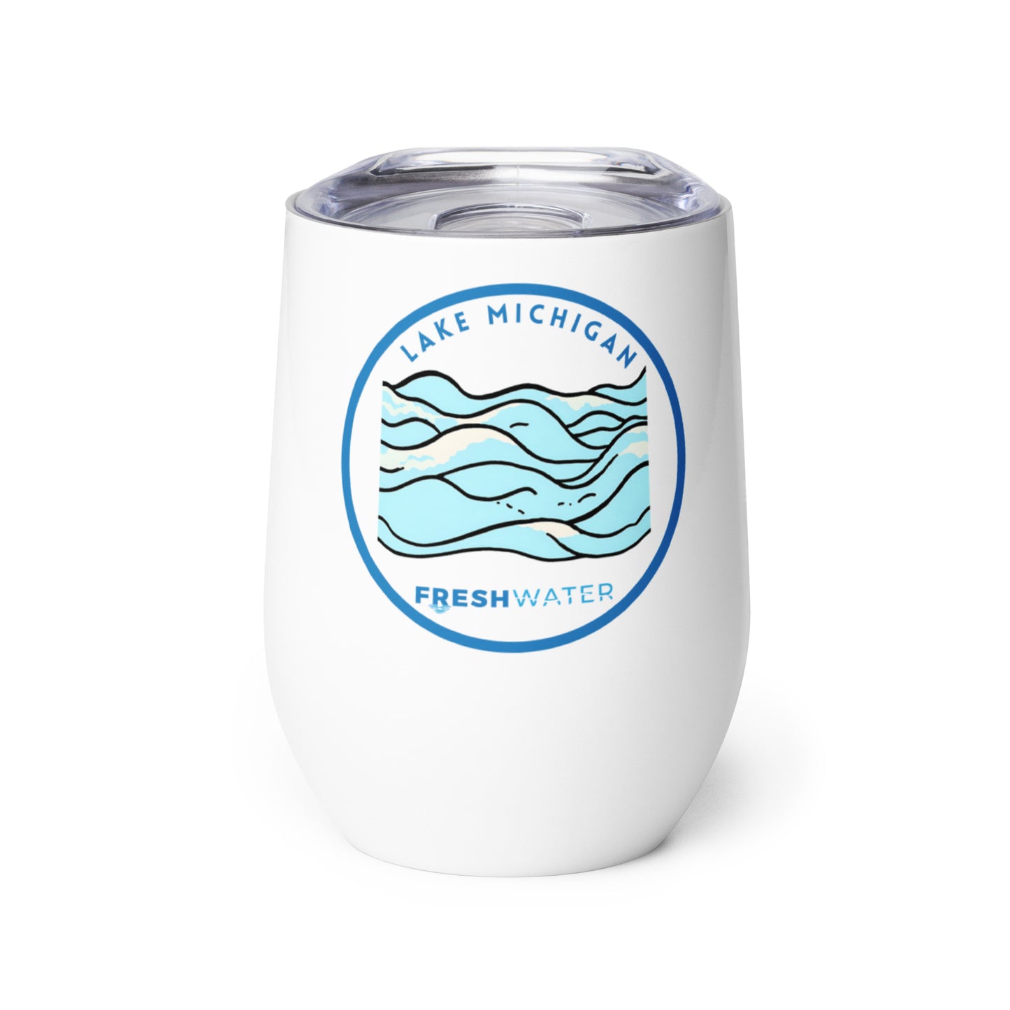 Lake Michigan Freshwater Waves Wine tumbler