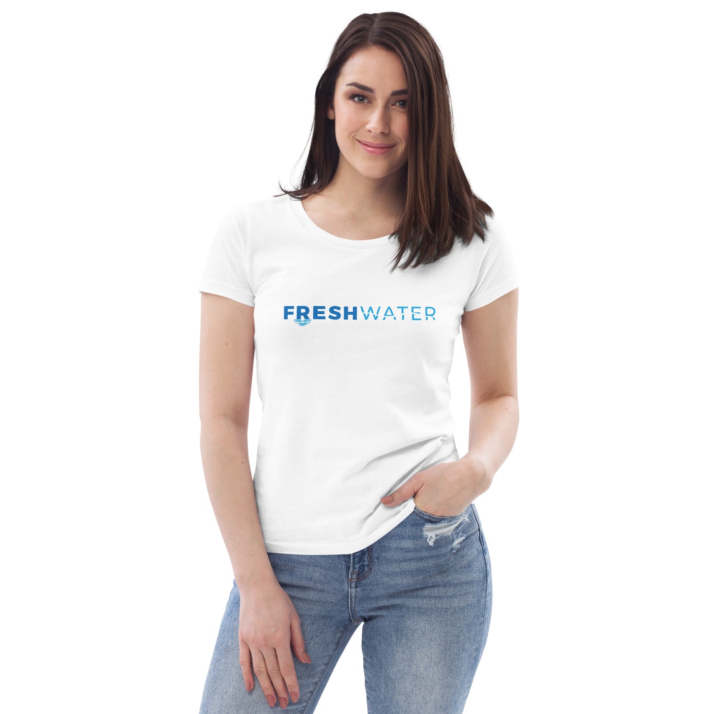 Freshwater Blue Women's fitted eco tee