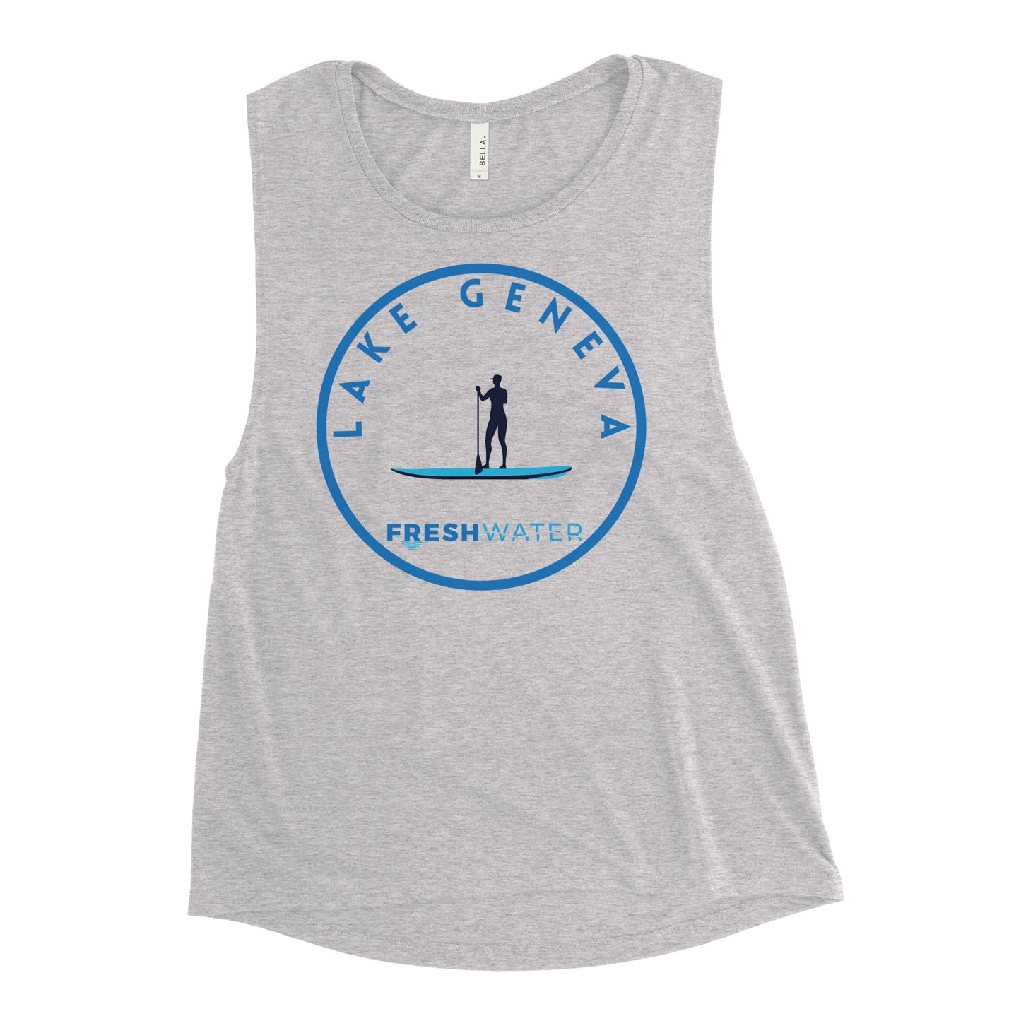 Lake Geneva Wisconsin Freshwater Paddle Ladies’ Muscle Tank