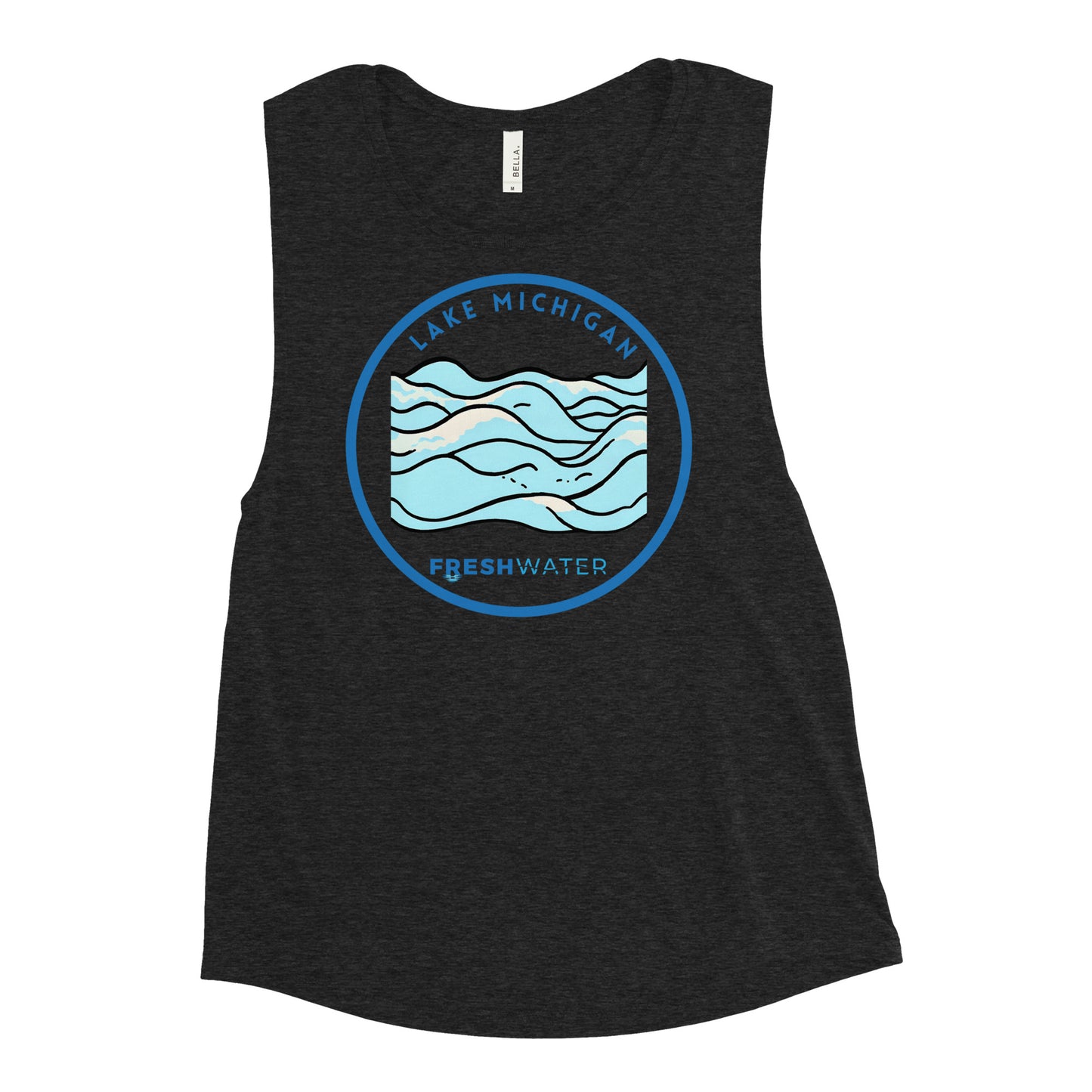 Lake Michigan Freshwater Waves Ladies’ Muscle Tank